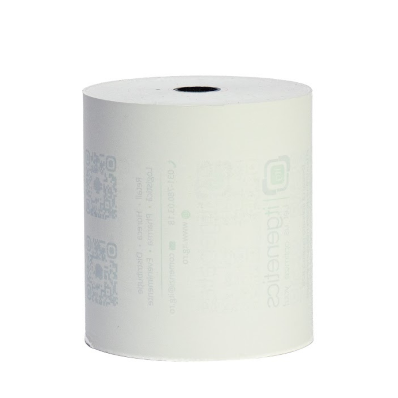 Rola hartie termica ZINTA 80mm/80m, tub 12mm, personalizate, BPA free