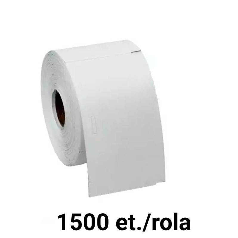Weiße Kunststoffetikettenrolle ZINTA 80x101,6 mm, 1500 Etiketten/Rolle