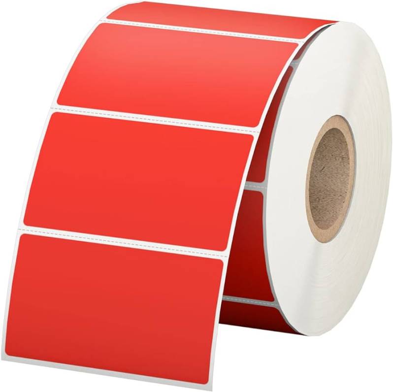 Rola etichete termice ZINTA detasabile rosii 58x43mm, 1000 et./rola