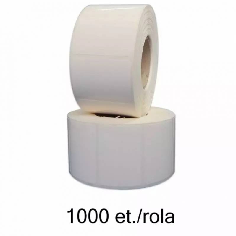 Rola etichete de plastic ZINTA albe 40x40mm, 1000 et./rola