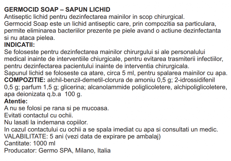 Etichete semilucioase 100x70 mm, personalizare Germocid Soap