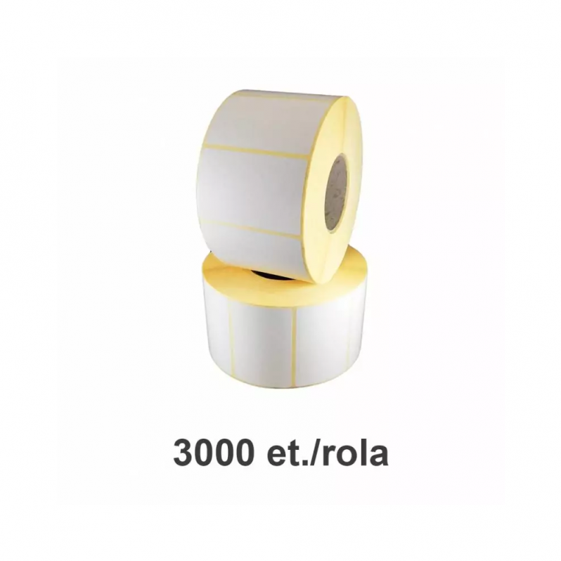 Rola etichete semilucioase ZINTA 70x50mm, 3000 et./rola, albastru deschis, lac UV, food approval