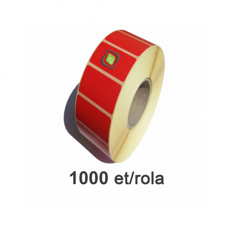 Rola etichete termice ZINTA rosii 50x50mm, 1000 et./rola