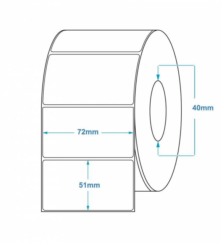 Rola etichete termice ZINTA detasabile 72x51mm, 1000 et./rola