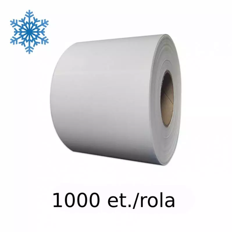 Rola etichete de plastic ZINTA albe 58x38mm, pentru congelate, 1000 et./rola