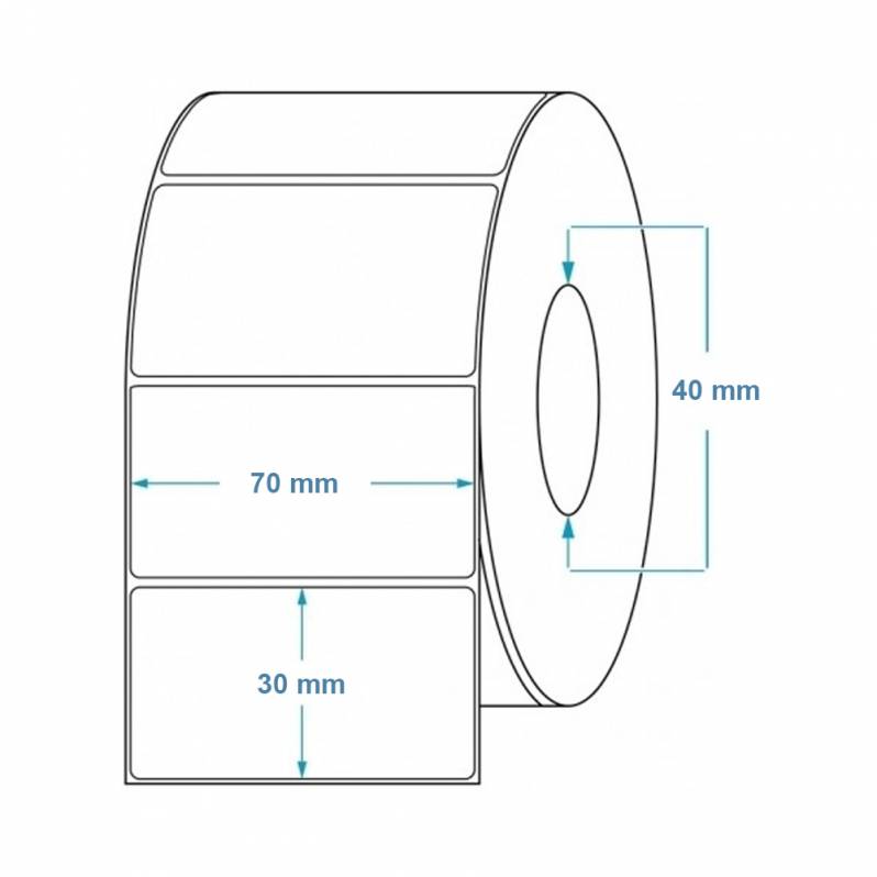 Thermoetikettenrolle ZINTA 70x30mm, 1255 St./Rolle