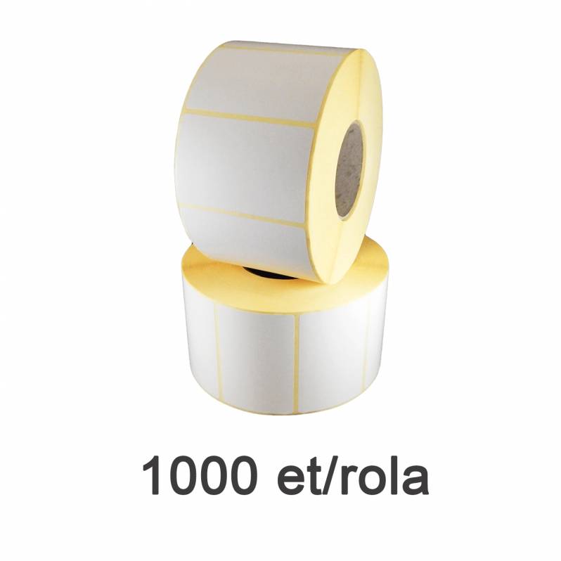 Rola etichete PE autodistructibile albe 50x32mm, 1000 et./rola, personalizate Infocenter