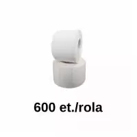 Rola etichete de plastic ZINTA albe 85x85mm, BOPP, 600 et./rola