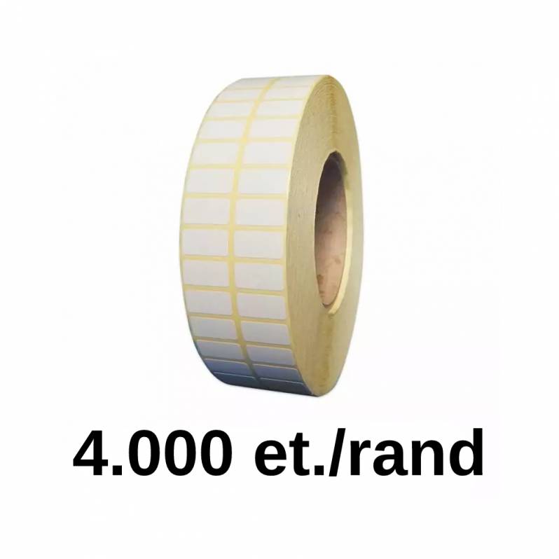 Rola etichete semilucioase ZINTA 25X15mm, 4000 et./rola, 2 et./rand, personalizare numar de ordine