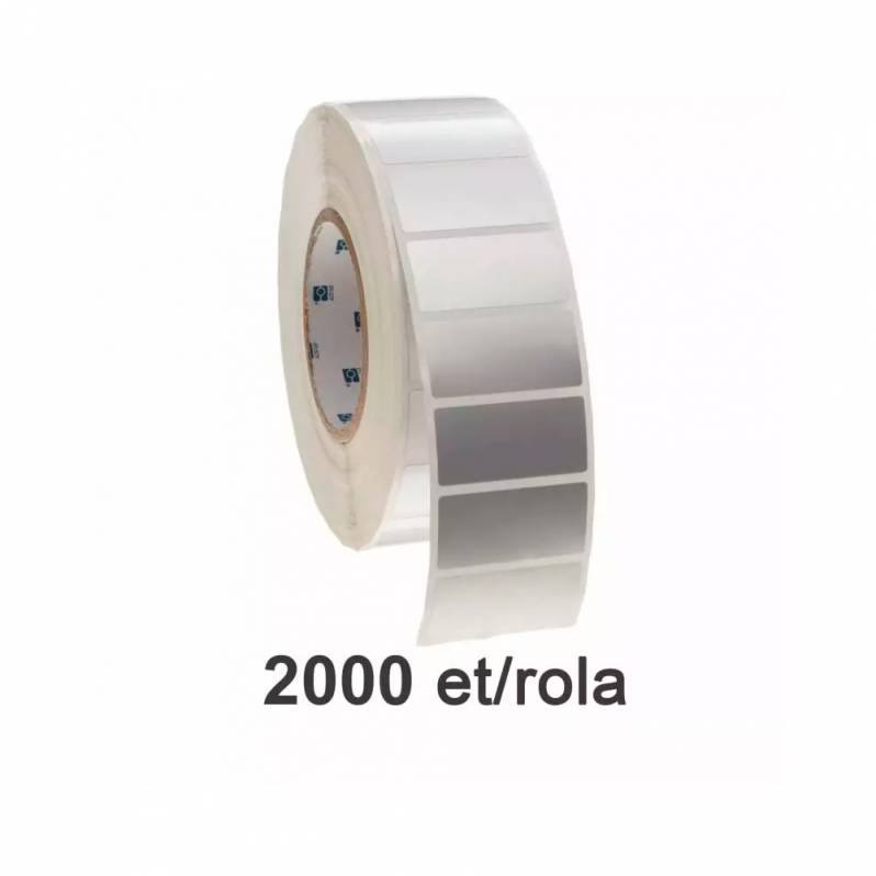 Rola etichete de plastic ZINTA argintii 60x30 mm, 2000 et./rola