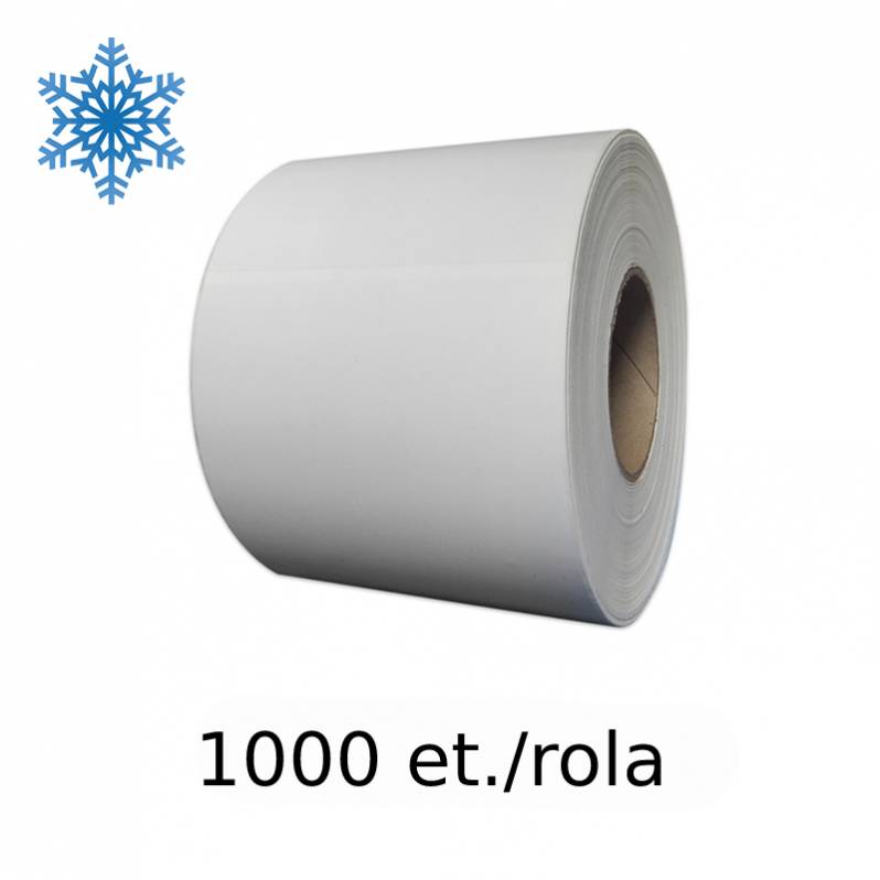 Rola etichete de plastic ZINTA albe 70x52mm, pentru congelate, 1000 et./rola