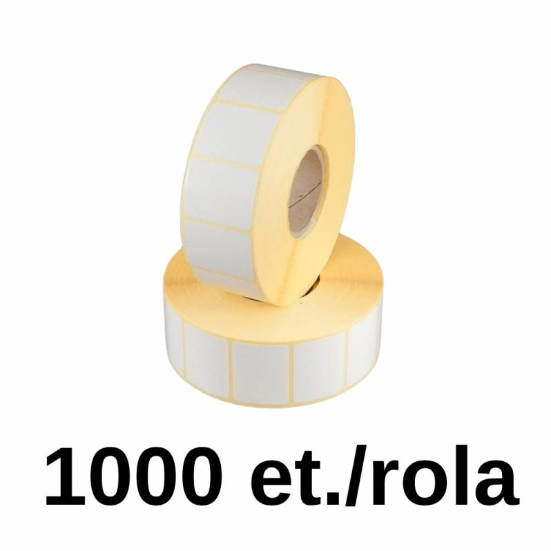 Rola etichete semilucioase ZINTA 32x10mm, personalizare plaja coduri EAN13, 1000 et./rola, laser