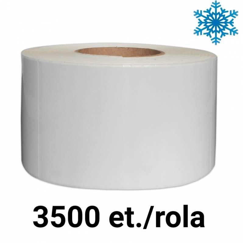 Rola etichete de plastic ZINTA albe 42x12mm, pentru congelate, 3500 et./rola