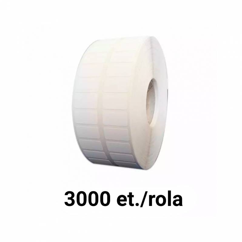 Rola etichete plastic ZINTA albe 50x30mm, 3000 et./rola