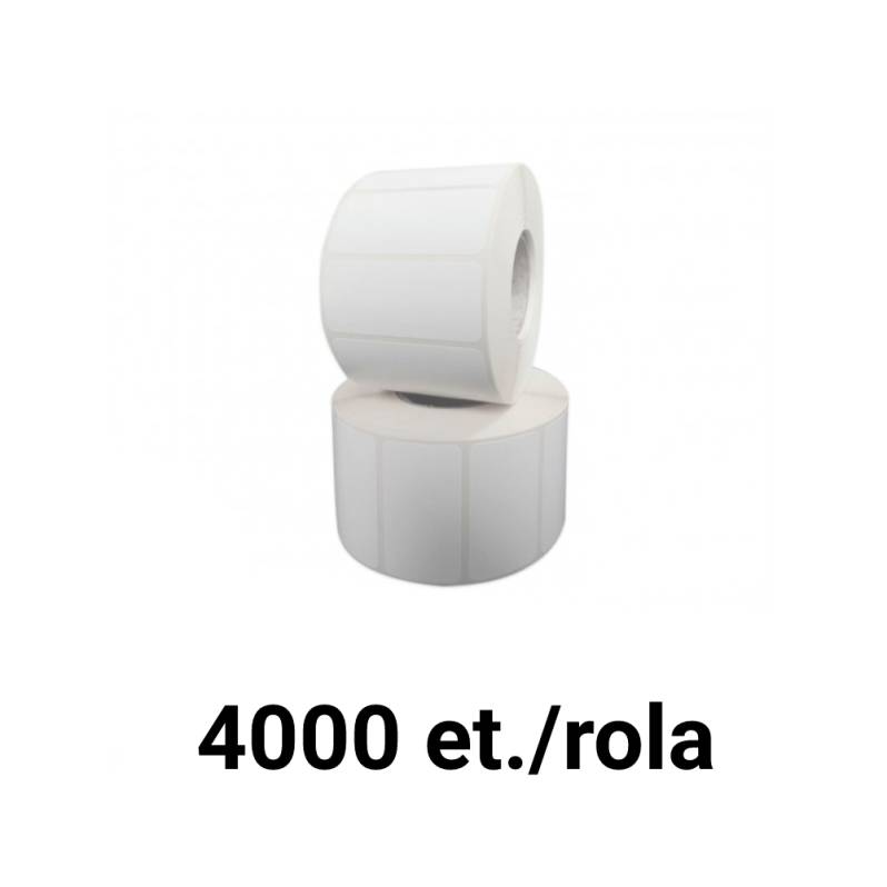 Rola etichete plastic 25x10mm, 4000 et./rola, BOPP Alb