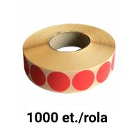 ZINTA rund halbglänzende Etikettenrolle 35 mm, 1090 Etiketten/Rolle, rot