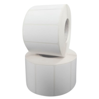 Plastiketikettenrolle ZINTA weiß 80x60mm, 895 Etiketten/Rolle, starker Klebstoff
