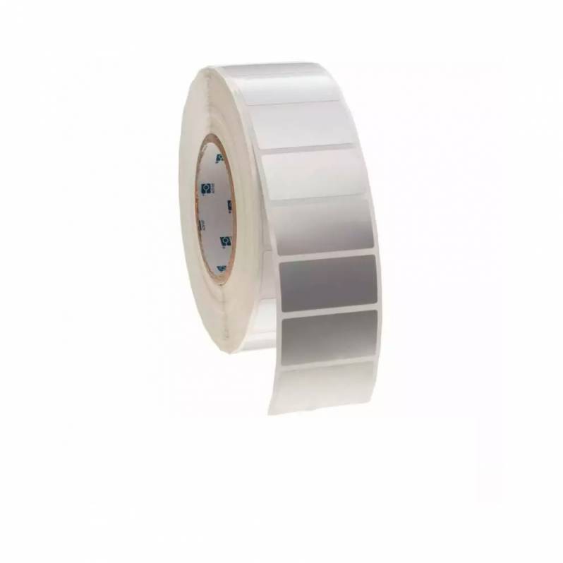 Rola etichete de plastic ZINTA argintii 90x90 mm, 650 etichete/rola