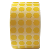 Rolle halbglänzende Etiketten ZINTA rund, gelb, 10mm, 17.320 Etiketten/Rolle