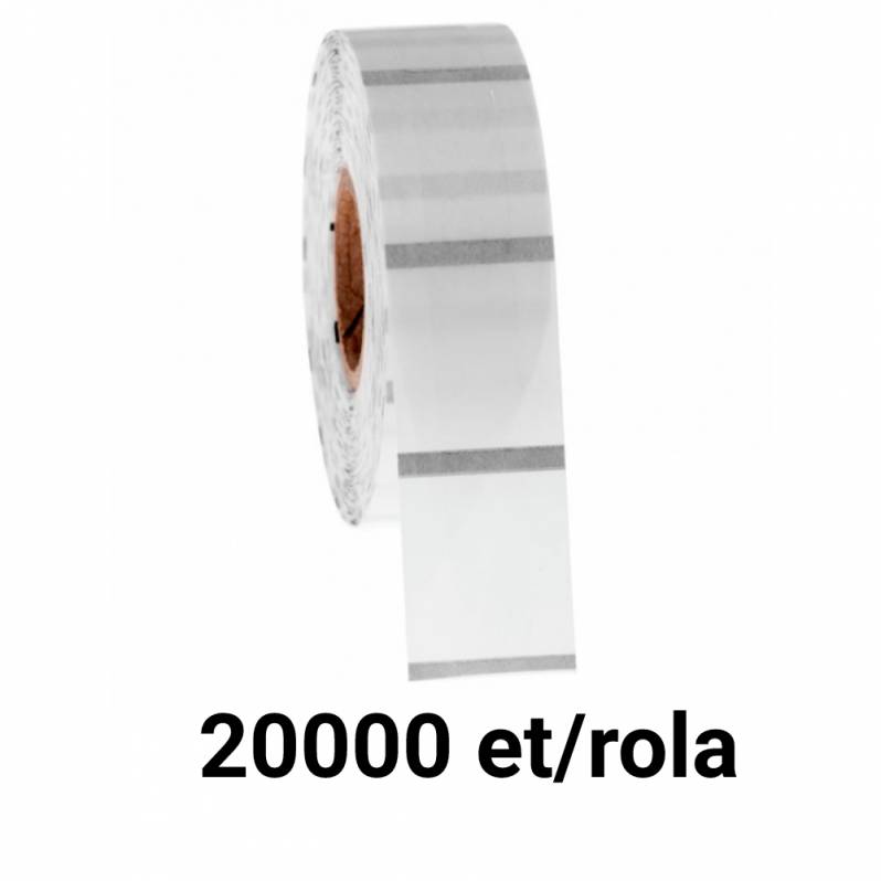 Rola etichete de plastic ZINTA transparente 15x12mm, 2et./rand, 20.000 et./rola